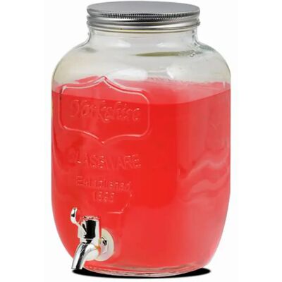 ACAN Tradineur - Tarro dispensador con grifo - Fabricado en Cristal Transparente - Capacidad de 8 Litros - Recipiente para servir agua, bebidas frías, refrescos - 31,3 x 20 cm - Modelo aleatorio ACAN Tradineur - Tarro dispensador con grifo - Fabricado en Cristal Transparente - Capacidad de 8 Litros - Recipiente para servir agua, bebidas frías, refrescos - 31,3 x 20 cm - Modelo aleatorio