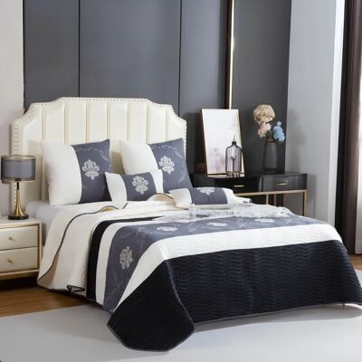 Novotextil Colcha Boutí Bordada Microfibra 150 GSM – Colcha Cama 90 105 135 150 180 con Fundas de Cojín – Cubrecama Ligero, Transpirable y Decorativo para Verano y Entretiempo Novotextil Colcha Boutí Bordada Microfibra 150 GSM – Colcha Cama 90 105 135 150 180 con Fundas de Cojín – Cubrecama Ligero, Transpirable y Decorativo para Verano y Entretiempo