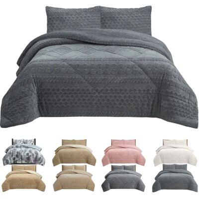 Novotextil Edredón Invierno Sherpa Extra Grueso 560gr/m2 Efecto Borreguito - Extra Suave, Cálido y Transpirable con 1 o 2 Fundas Almohada (50x70) Novotextil Edredón Invierno Sherpa Extra Grueso 560gr/m2 Efecto Borreguito - Extra Suave, Cálido y Transpirable con 1 o 2 Fundas Almohada (50x70)
