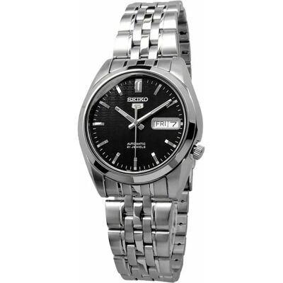 Reloj automático hombre Seiko 5 SNK361K1 dial negro correa acero 37mm diámetro Reloj automático hombre Seiko 5 SNK361K1 dial negro correa acero 37mm diámetro