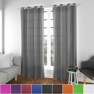 Mercury Cortinas Translúcidas ,Cortinas para Salón Moderna 140x260cm. Elegantes y Modernas, 2 Piezas con Ojales Plateados. Ideal para Dormitorio, Comedor, Sala de Estar, Cocina Mercury Cortinas Translúcidas ,Cortinas para Salón Moderna 140x260cm. Elegantes y Modernas, 2 Piezas con Ojales Plateados. Ideal para Dormitorio, Comedor, Sala de Estar, Cocina