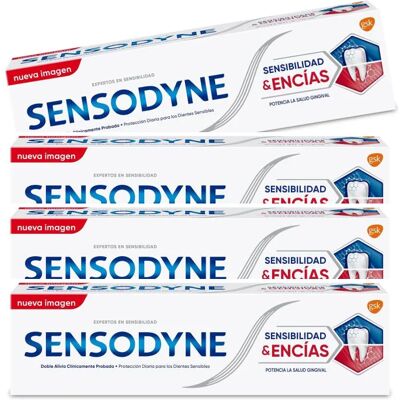 Pack 4x75 ml Sensodyne BLANQUEANTE / Sensibilidad y Encías / REPARA Y PROTEGE / REPARA Y PROTEGE BLANQUEANTE / SENSIBILIDADENCIAS BLANQUEADOR / Pasta de Dientes Con Flúor, Alivio Para Dientes Pack 4x75 ml Sensodyne BLANQUEANTE / Sensibilidad y Encías / REPARA Y PROTEGE / REPARA Y PROTEGE BLANQUEANTE / SENSIBILIDADENCIAS BLANQUEADOR / Pasta de Dientes Con Flúor, Alivio Para Dientes