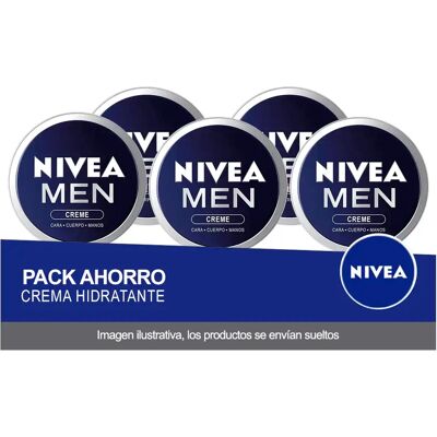 NIVEA MEN Creme 150ml - Pack ahorro de 5 unidades (total 750ml) NIVEA MEN Creme 150ml - Pack ahorro de 5 unidades (total 750ml)