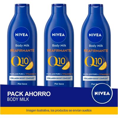 NIVEA Q10 Body Milk Reafirmante Piel Seca 400ml - Pack ahorro de 3 unidades NIVEA Q10 Body Milk Reafirmante Piel Seca 400ml - Pack ahorro de 3 unidades