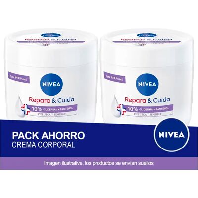 NIVEA Repara & Cuida Glicerina y Pantenol: Pack ahorro de 2 unidades de 400ml, total 800ml NIVEA Repara & Cuida Glicerina y Pantenol: Pack ahorro de 2 unidades de 400ml, total 800ml