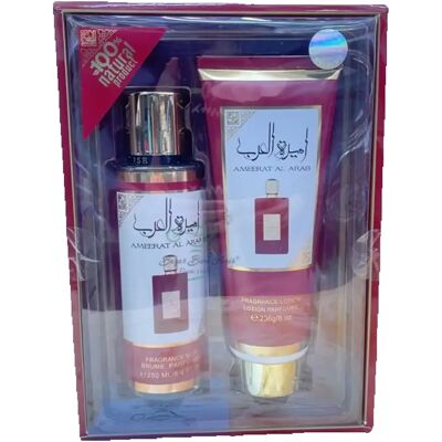 Ninguno Lattafa Pack Ameerat Al Arab Bruma y Loción Corporal de Cuidado Personal Ninguno Lattafa Pack Ameerat Al Arab Bruma y Loción Corporal de Cuidado Personal