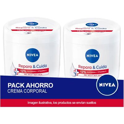 NIVEA Repara & Cuida Glicerina y Vitamina E: Pack ahorro de 2 unidades de 400ml, total 800ml NIVEA Repara & Cuida Glicerina y Vitamina E: Pack ahorro de 2 unidades de 400ml, total 800ml