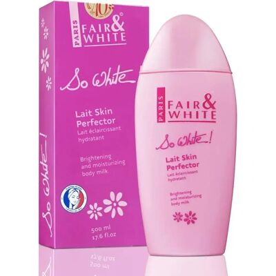 Ninguno FAIR & WHITE SO WHITE LAIT SKIN PERFECTOR Lait éclairicissant hydratant 500 ML Ninguno FAIR & WHITE SO WHITE LAIT SKIN PERFECTOR Lait éclairicissant hydratant 500 ML
