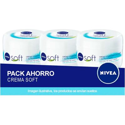NIVEA Soft Crema Hidratante Multiuso 375ml - Pack ahorro de 3 unidades NIVEA Soft Crema Hidratante Multiuso 375ml - Pack ahorro de 3 unidades