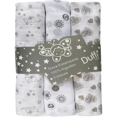 Ninguno DUFFI BABY - MUSELINA ESTAMPADA 100% ALGODON (3 PIEZAS) 80X80 CM - Muselinas Suaves con Cada Lavado Para Bebés - Muselinas Duraderas y Resistentes Para Bebé - Muselinas Estampados Libres de Tóxicos Ninguno DUFFI BABY - MUSELINA ESTAMPADA 100% ALGODON (3 PIEZAS) 80X80 CM - Muselinas Suaves con Cada Lavado Para Bebés - Muselinas Duraderas y Resistentes Para Bebé - Muselinas Estampados Libres de Tóxicos