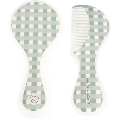 Ninguno Pasito a Pasito Cepillo y Peine para Bebe Cuadro Verde Ninguno Pasito a Pasito Cepillo y Peine para Bebe Cuadro Verde