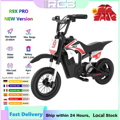 RCB(运输工具) Bicicleta de cross eléctrica RCB de 36 V, motocicleta para niños de 350 W, hasta 25 km/h y 16 km de largo alcance, motocicleta con modos de 3 velocidades para niños de 4 años o más RCB(运输工具) Bicicleta de cross eléctrica RCB de 36 V, motocicleta para niños de 350 W, hasta 25 km/h y 16 km de largo alcance, motocicleta con modos de 3 velocidades para niños de 4 años o más