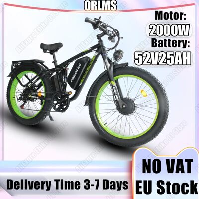 Ninguno ORLMS V3 bicicleta eléctrica 2000W Motor Dual 52V25AH batería de litio bicicleta eléctrica de ciudad para adultos 26*4,0 pulgadas bicicleta eléctrica de montaña con neumático ancho Ninguno ORLMS V3 bicicleta eléctrica 2000W Motor Dual 52V25AH batería de litio bicicleta eléctrica de ciudad para adultos 26*4,0 pulgadas bicicleta eléctrica de montaña con neumático ancho