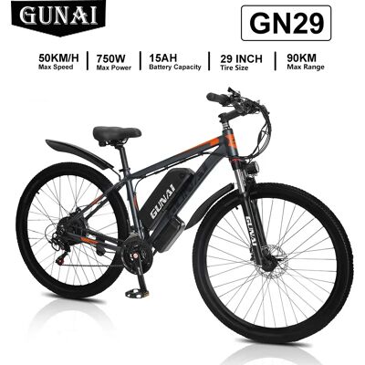 GUNAI GN29 Bicicleta eléctrica para adultos Bicicleta de carretera eléctrica 48V 15Ah MTB E-bike 29" Bicicleta eléctrica de montaña GUNAI GN29 Bicicleta eléctrica para adultos Bicicleta de carretera eléctrica 48V 15Ah MTB E-bike 29" Bicicleta eléctrica de montaña