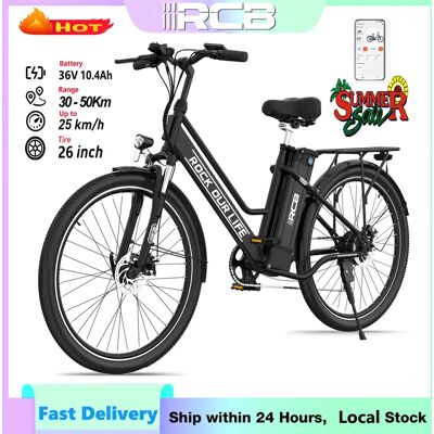 RCB(运输工具) Bicicleta eléctrica RCB, bicicleta eléctrica para viajeros de 26", batería extraíble de 36 V, 10,4 Ah, motor de alta velocidad de 250 W, alcance de hasta 50 km, bicicleta eléctrica urbana RCB(运输工具) Bicicleta eléctrica RCB, bicicleta eléctrica para viajeros de 26", batería extraíble de 36 V, 10,4 Ah, motor de alta velocidad de 250 W, alcance de hasta 50 km, bicicleta eléctrica urbana