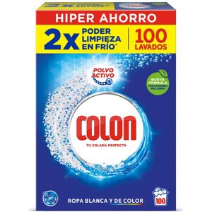 Colon Polvo Activo - Detergente para lavadora, adecuado para ropa blanca y de color, formato polvo - 100 dosis, 5 kg Colon Polvo Activo - Detergente para lavadora, adecuado para ropa blanca y de color, formato polvo - 100 dosis, 5 kg