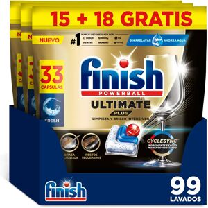 Finish Ultimate Plus Limpieza y Brillo Intensivos, Pastillas para el Lavavajillas, Limpieza intensiva, brillo diamante + protección vajilla, 99 lavados Finish Ultimate Plus Limpieza y Brillo Intensivos, Pastillas para el Lavavajillas, Limpieza intensiva, brillo diamante + protección vajilla, 99 lavados
