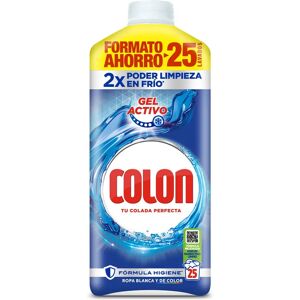 Colon Gel Activo Detergente para la lavadora Gel 50 75 Dosis, Extra Luminosidad, Poder Quitamanchas, Blanco y Color Colon Gel Activo Detergente para la lavadora Gel 50 75 Dosis, Extra Luminosidad, Poder Quitamanchas, Blanco y Color
