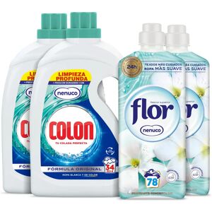 Colon Nenuco Detergente para la lavadora Gel 68 lavados + Flor Nenuco 156 lavados (2x Colon 34dosis + 2x Flor 78 dosis) Colon Nenuco Detergente para la lavadora Gel 68 lavados + Flor Nenuco 156 lavados (2x Colon 34dosis + 2x Flor 78 dosis)