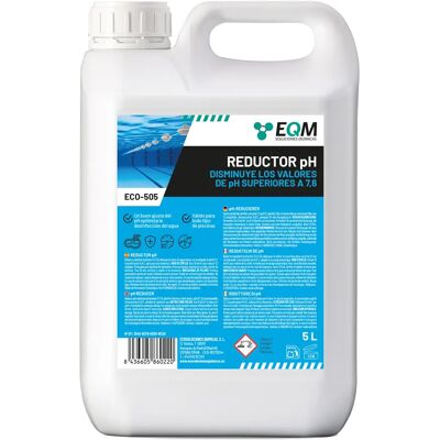 EQM SOLUCIONES QUIMICAS EQM - ECO-505 - Reductor de pH para Piscinas y SPA - Regula y estabiliza el agua - Ácido sulfúrico 15% apto uso doméstico EQM SOLUCIONES QUIMICAS EQM - ECO-505 - Reductor de pH para Piscinas y SPA - Regula y estabiliza el agua - Ácido sulfúrico 15% apto uso doméstico