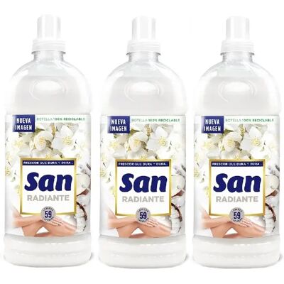 Ninguno SAN Suavizante de Ropa Líquido Concentrado Radiante - Pack de 3x59 Lavados (177 Dosis) - Fragancia Reconfortante y Sofisticada - Suavidad y Frescura Extra - Apto para Todo Tipo de Tejidos - Facilita Ninguno SAN Suavizante de Ropa Líquido Concentrado Radiante - Pack de 3x59 Lavados (177 Dosis) - Fragancia Reconfortante y Sofisticada - Suavidad y Frescura Extra - Apto para Todo Tipo de Tejidos - Facilita