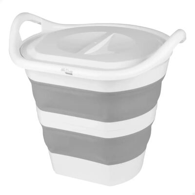 Ninguno Aktive - Cubo plegable circular de 17 litros, Ø44,5x40,5x40,5 cm, con tapa y asas de mano, plegado compacto, sin BPA, caja de almacenamiento portátil, cubo plegable camping Ninguno Aktive - Cubo plegable circular de 17 litros, Ø44,5x40,5x40,5 cm, con tapa y asas de mano, plegado compacto, sin BPA, caja de almacenamiento portátil, cubo plegable camping