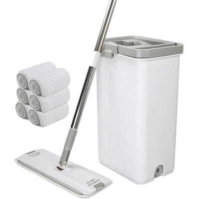 Ninguno newty Mopa Cubo Escurridor Fregona Plana Drenaje 6 Almohadillas Doble Compartimentos Escurre Fácil Mop Bucket Trapeador Set para Limpieza Suelos Azulejos Tarima Madera Mango Ergonómico Atrapa Polvo Ninguno newty Mopa Cubo Escurridor Fregona Plana Drenaje 6 Almohadillas Doble Compartimentos Escurre Fácil Mop Bucket Trapeador Set para Limpieza Suelos Azulejos Tarima Madera Mango Ergonómico Atrapa Polvo