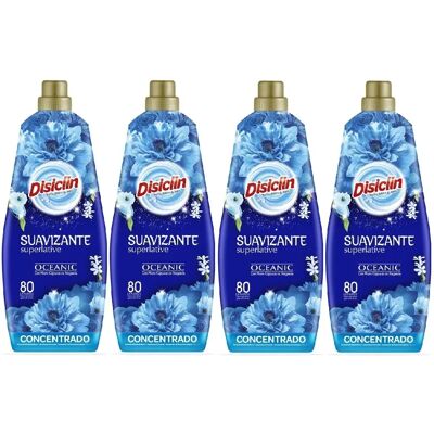 DISICLIN Suavizante Concentrado OCEANIC Botella 1.440ml 80 lavados (Pack 4) - Perfume Envolvente con Fresca y duradera fragancia a la inmensidad del oceano azul, Tecnologia de micro-capsulas que DISICLIN Suavizante Concentrado OCEANIC Botella 1.440ml 80 lavados (Pack 4) - Perfume Envolvente con Fresca y duradera fragancia a la inmensidad del oceano azul, Tecnologia de micro-capsulas que