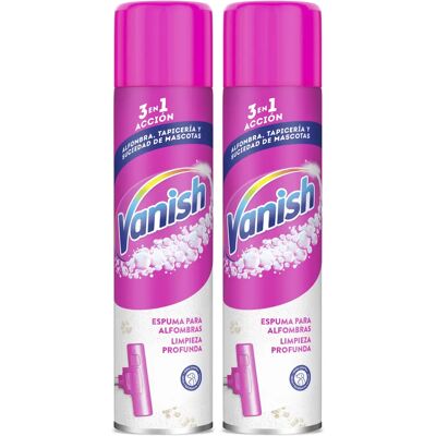 Vanish Quitamanchas para alfombras, moquetas, tapicerías y grandes superficies, formato espuma 2x600ml Vanish Quitamanchas para alfombras, moquetas, tapicerías y grandes superficies, formato espuma 2x600ml