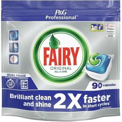 Ninguno Fairy Professional Todo En Uno, Pastillas Para Lavavajillas Automático 90 Unidades - Fairy All in One Cápsulas de Lavavajillas para Uso Profesional, Limpieza y Brillo Potentes incluso en restos Ninguno Fairy Professional Todo En Uno, Pastillas Para Lavavajillas Automático 90 Unidades - Fairy All in One Cápsulas de Lavavajillas para Uso Profesional, Limpieza y Brillo Potentes incluso en restos