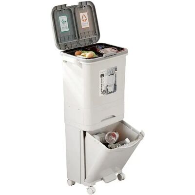Ninguno Cubo de Basura de Control de Olores de Doble Capa Extra Grande - Espacioso, Operado con Pedal, Separación Húmedo/Seco, Tapa Incluida, Perfecto para Almacenamiento y Organización en el Hogar Ninguno Cubo de Basura de Control de Olores de Doble Capa Extra Grande - Espacioso, Operado con Pedal, Separación Húmedo/Seco, Tapa Incluida, Perfecto para Almacenamiento y Organización en el Hogar