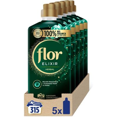 Flor Elixir Herbal Suavizante Concentrado para la ropa 315 dosis (5x63 lavados) Flor Elixir Herbal Suavizante Concentrado para la ropa 315 dosis (5x63 lavados)
