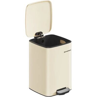 SONGMICS Cubo de Basura, Cubo de Basura de 20/30 L, Cubo de Basura de Cocina de Acero Inoxidable, con Cubo Interior, Cierre Suave y Permanece Abierto, Beige Arena/Negro Tinta/Plata Metálico/Azul SONGMICS Cubo de Basura, Cubo de Basura de 20/30 L, Cubo de Basura de Cocina de Acero Inoxidable, con Cubo Interior, Cierre Suave y Permanece Abierto, Beige Arena/Negro Tinta/Plata Metálico/Azul