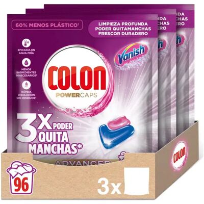 Colon - Detergente para la Ropa 96 Cápsulas, Vanish Advanced, Higiene Advanced y Nenuco. Formato 3x32 uds. Colon - Detergente para la Ropa 96 Cápsulas, Vanish Advanced, Higiene Advanced y Nenuco. Formato 3x32 uds.
