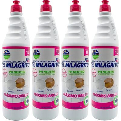 Ninguno El Milagrito Limpiador Abrillantador Superficies Delicadas 1L (Pack Ahorro 4 Litros) - Maximo brillo, Marmol, parquet, granito y Todo Tipo de Superficies en General, PH Neutro, Limpia sin Espuma, Ninguno El Milagrito Limpiador Abrillantador Superficies Delicadas 1L (Pack Ahorro 4 Litros) - Maximo brillo, Marmol, parquet, granito y Todo Tipo de Superficies en General, PH Neutro, Limpia sin Espuma,