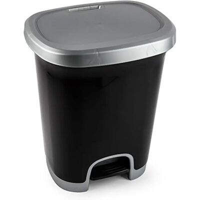 ACAN Tradineur - Cubo de basura con pedal - Fabricado en Plástico - Capacidad de 27 Litros - 45 x 38 x 32 cm - Color Negro y Plata - Modelo Aleatorio ACAN Tradineur - Cubo de basura con pedal - Fabricado en Plástico - Capacidad de 27 Litros - 45 x 38 x 32 cm - Color Negro y Plata - Modelo Aleatorio