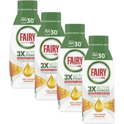 Ninguno Fairy Platinum Gel - Detergente para Lavavajillas automático - Antiolor - PACK AHORRO: 4x600ml - Total 120 lavados. Ninguno Fairy Platinum Gel - Detergente para Lavavajillas automático - Antiolor - PACK AHORRO: 4x600ml - Total 120 lavados.