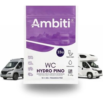 NONE Ambiti WC Hydro Monodosis Hidrosolubles para Depósito de Residuos Camping Cars Eliminación Deshechos Orgánicos y Papel Higiénico Fragancia NONE Ambiti WC Hydro Monodosis Hidrosolubles para Depósito de Residuos Camping Cars Eliminación Deshechos Orgánicos y Papel Higiénico Fragancia