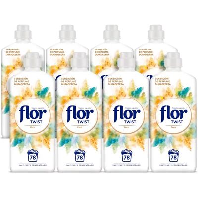 Suavizante Flor Concentrado para la Ropa x8, Twist Coco, Frutos Rojos, Melocotón, Delicado, Mediterraneo, Nenuco o Azul, 624 Lavados (8x 78 Lavados) Suavizante Flor Concentrado para la Ropa x8, Twist Coco, Frutos Rojos, Melocotón, Delicado, Mediterraneo, Nenuco o Azul, 624 Lavados (8x 78 Lavados)