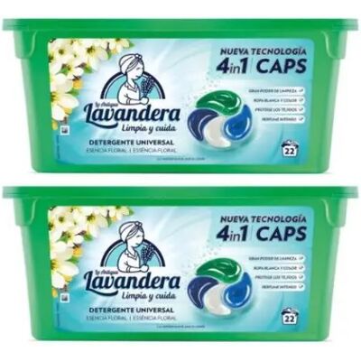 Ninguno La Antigua LAVANDERA - Detergente en Cápsulas - Esencia Floral - Pack AHORRO 44 capsulas (2x22) Ninguno La Antigua LAVANDERA - Detergente en Cápsulas - Esencia Floral - Pack AHORRO 44 capsulas (2x22)
