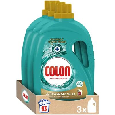 Colon Detergente para la Ropa, Gel 93 Lavados, Higiene Advanced y Vanish Advanced, Formato 3x31 Lavados Colon Detergente para la Ropa, Gel 93 Lavados, Higiene Advanced y Vanish Advanced, Formato 3x31 Lavados