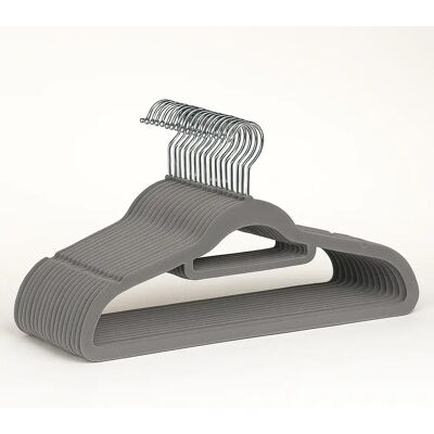 Ruhhy, Perchas de Terciopelo Antideslizantes Set 20 Unidades Color Gris con Gancho Metálico Giratorio 360° Diseño Delgado para Ahorrar Espacio Soporte para Bufandas, Cinturones y Corbatas Ruhhy, Perchas de Terciopelo Antideslizantes Set 20 Unidades Color Gris con Gancho Metálico Giratorio 360° Diseño Delgado para Ahorrar Espacio Soporte para Bufandas, Cinturones y Corbatas