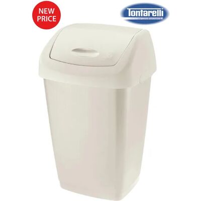 Ninguno Tontarelli Papelera con Tapa Basculante 9L Aurora Crema - Cubos de Basura y Reciclaje Ninguno Tontarelli Papelera con Tapa Basculante 9L Aurora Crema - Cubos de Basura y Reciclaje