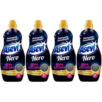 Asevi Detergente Ropa Oscura Nero 1500ML, Pack Ahorro 4x37 Dosis Total 148 Lavados - Detergente Concentrado para Ropa Oscura y Negra, Fija y Protege el Color, Oscuros más intensos y brillantes, Todo Asevi Detergente Ropa Oscura Nero 1500ML, Pack Ahorro 4x37 Dosis Total 148 Lavados - Detergente Concentrado para Ropa Oscura y Negra, Fija y Protege el Color, Oscuros más intensos y brillantes, Todo
