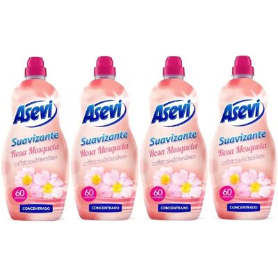 Asevi Suavizante Rosa Mosqueta 60 Lavados, Pack Ahorro 4x60 Total 240 Dosis, Suavizante Concentrado de Lavadora para Ropa Suave y Perfumada, Aroma a Rosas Recien Cortadas, Frescor Duradero, Apto para Asevi Suavizante Rosa Mosqueta 60 Lavados, Pack Ahorro 4x60 Total 240 Dosis, Suavizante Concentrado de Lavadora para Ropa Suave y Perfumada, Aroma a Rosas Recien Cortadas, Frescor Duradero, Apto para