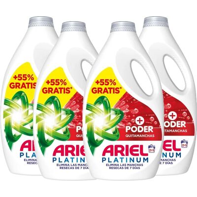 Ariel Detergente Lavadora Liquido, 200 Lavados 4x(32+18), Jabon Quitamanchas, Mas Poder Extra Quitamanchas, Limpieza Profunda Ariel Detergente Lavadora Liquido, 200 Lavados 4x(32+18), Jabon Quitamanchas, Mas Poder Extra Quitamanchas, Limpieza Profunda