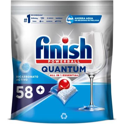 Finish - Powerball Quantum All in 1 Essential Pastillas para el lavavajillas, aroma Regular, 58 pastillas Finish - Powerball Quantum All in 1 Essential Pastillas para el lavavajillas, aroma Regular, 58 pastillas