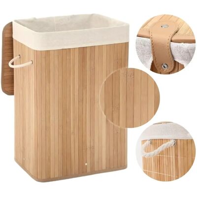 Ninguno newty Cesto de Bambú con Tapa para la Ropa Sucia Compartimento Cubo Colada Lavandería Plegable con Asa de Cuerda Cesta de Almacenamiento Organizador Cubierta Bolsa Extraíble Laundry Basket Hamper Ninguno newty Cesto de Bambú con Tapa para la Ropa Sucia Compartimento Cubo Colada Lavandería Plegable con Asa de Cuerda Cesta de Almacenamiento Organizador Cubierta Bolsa Extraíble Laundry Basket Hamper
