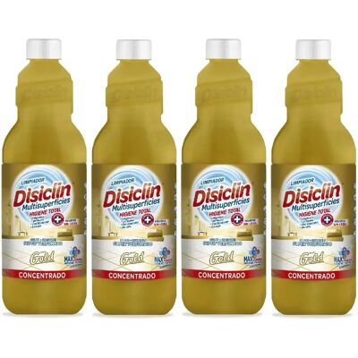 Disiclín Gold Limpiador Multisuperficies Concentrado 1000ml (Pack 4x1L) - Disiclin Para una Higiene Total, Super Perfumado, pH Neutro, Con Bioalcohol, Sin Lejía, Aroma Duradero Disiclín Gold Limpiador Multisuperficies Concentrado 1000ml (Pack 4x1L) - Disiclin Para una Higiene Total, Super Perfumado, pH Neutro, Con Bioalcohol, Sin Lejía, Aroma Duradero