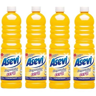 Asevi Fregasuelos Concentrado Cera, Pack Ahorro 4x1L, Con Cera Autobrillante, Protección Extra, Perfume Duradero, Limpiasuelos PH Neutro Asevi Fregasuelos Concentrado Cera, Pack Ahorro 4x1L, Con Cera Autobrillante, Protección Extra, Perfume Duradero, Limpiasuelos PH Neutro